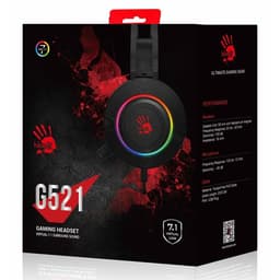 Наушники с микрофоном A4Tech Bloody G521, USB, мониторные, оголовье, провод 2.3 м, чёрные