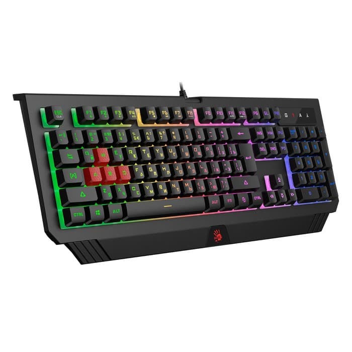 Клавиатура A4Tech Bloody B120N, игровая, подсветка, проводная, мембранная, 104 клавиши, USB, черная