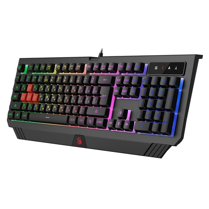 Клавиатура A4Tech Bloody B120N, игровая, подсветка, проводная, мембранная, 104 клавиши, USB, черная
