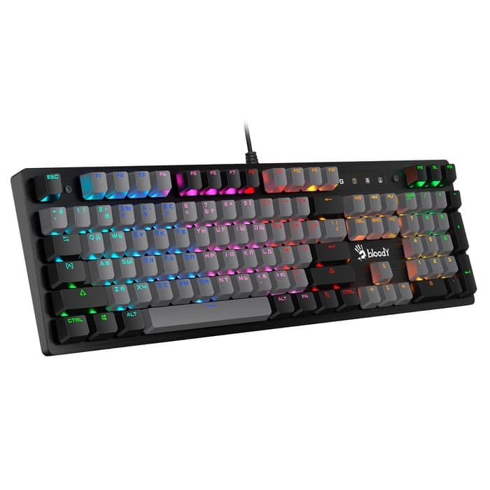Клавиатура механическая A4Tech Bloody B828N, USB, игровая, LED-подсветка, чёрно-серая