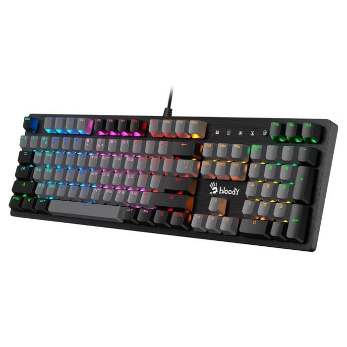 Клавиатура механическая A4Tech Bloody B828N, USB, игровая, LED-подсветка, чёрно-серая