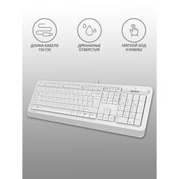 Клавиатура проводная A4Tech Fstyler FK10, USB, бело-серая