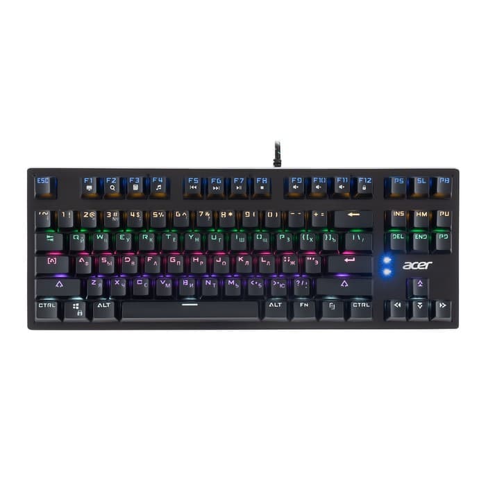 Клавиатура Acer OKW126, механическая, USB, для геймеров, LED, чёрная