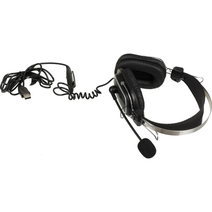 Наушники с микрофоном A4Tech HU-50, накладные, USB, оголовье, кабель 2 м, чёрные