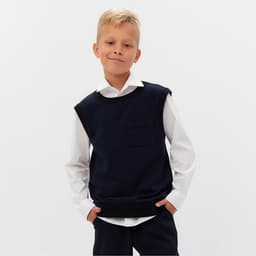 Жилетка для мальчика MINAKU: School Collection, тёмно-синяя, рост 158 см