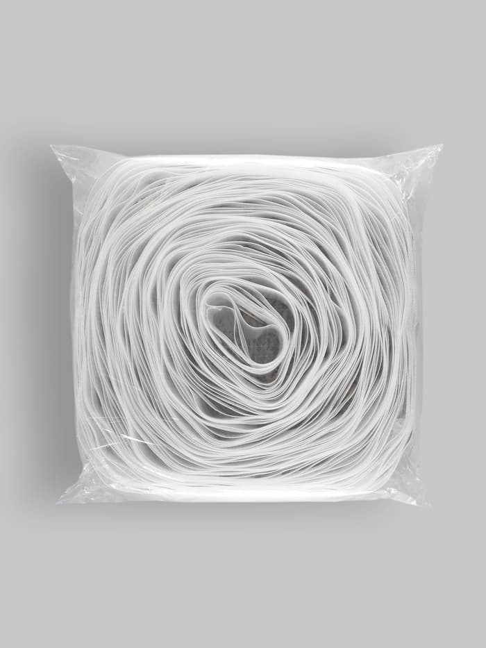 Шторная лента с люверсами, для драпировки, органза, d=4.2 см, 8.5 см, 50±1 м, прозрачная, белая