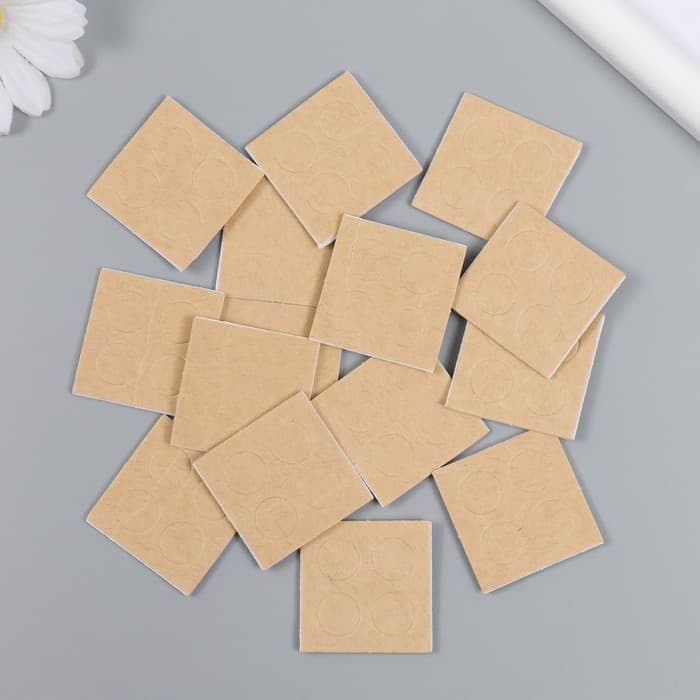 Клейкая лента двухсторонняя «Круглый крафт», на листе 4 шт., набор 60 шт.