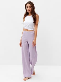 Брюки домашние женские KAFTAN Basic line, размер 42, сиреневые