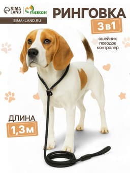 Ринговка для собак, 130×1 см, чёрная
