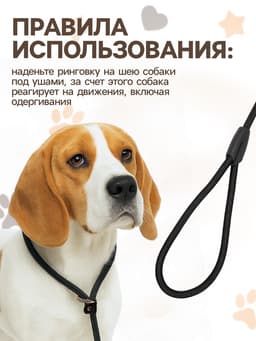 Ринговка для собак, 130×1 см, чёрная