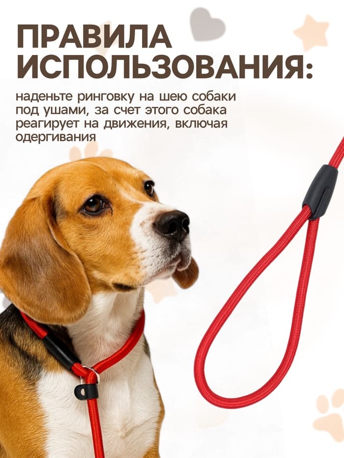 Ринговка для собак, 130×1 см, красная