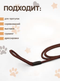 Ринговка для собак, 130×0.6 см, коричневая