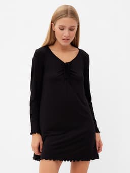 Сорочка ночная женская MINAKU: Home collection, чёрная, размер 46