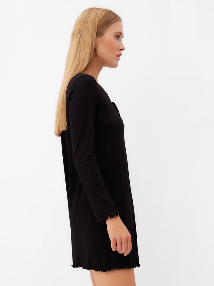 Сорочка ночная женская MINAKU: Home collection, чёрная, размер 46