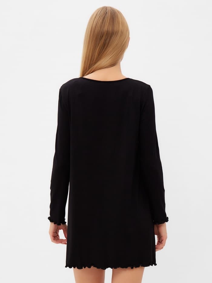 Сорочка ночная женская MINAKU: Home collection, чёрная, размер 46