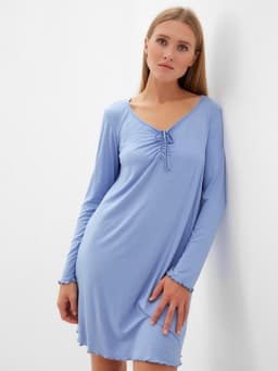 Сорочка ночная женская MINAKU: Home collection, голубая, размер 44