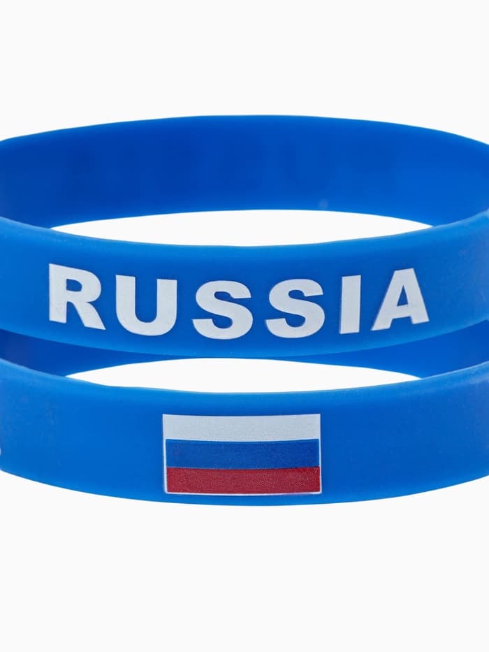 Силиконовый браслет «РОССИЯ», синий