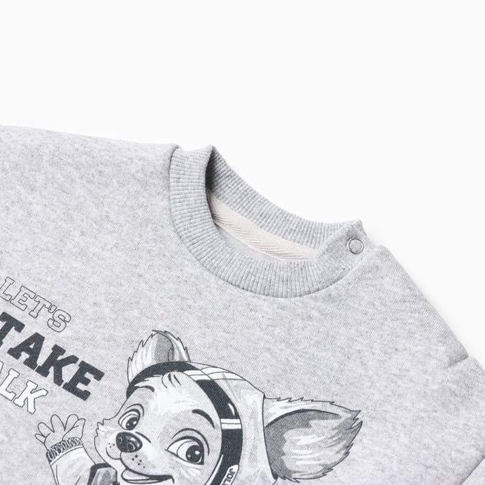 Свитшот детский, НАЧЁС, рост 80 см, серый меланж