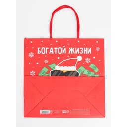 Набор пакетов новогодних крафтовых 5 штук «С Новым годом тебя!», 21×12×9 см