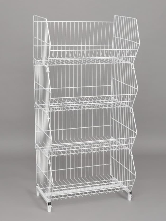 Горка-накопитель из четырёх корзин, 63×43×120, белая