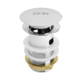 Донный клапан ZEIN BP2, 1 1/4", большая кнопка, с переливом, для раковины, хром