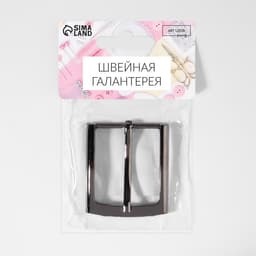 Пряжка для ремня, 5.3×4.5 см, 35 мм, цвет чёрный никель