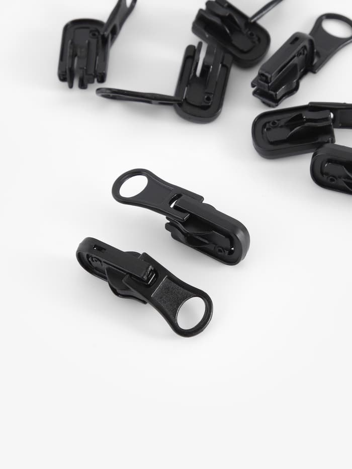 Бегунок автоматический для водонепроницаемой молнии «Спираль», реверсивный, №7, 10 шт., чёрный