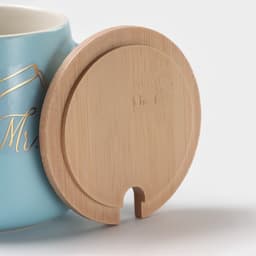 Кружка с ложкой «Мистер», 380 мл, керамика, голубая