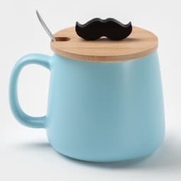 Кружка с ложкой «Мистер», 380 мл, керамика, голубая