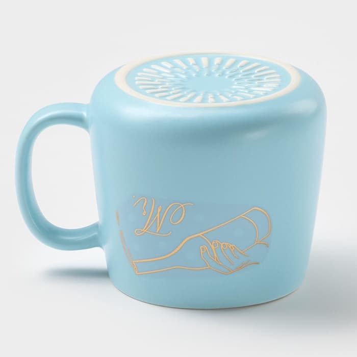 Кружка с ложкой «Мистер», 380 мл, керамика, голубая