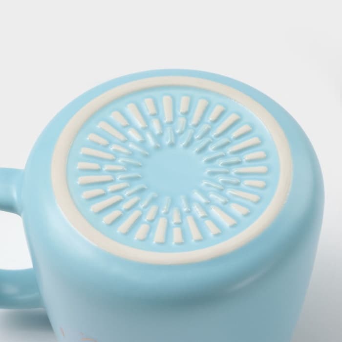 Кружка с ложкой «Мистер», 380 мл, керамика, голубая