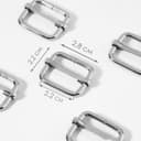 Пряжка регулирующая, внутренняя ширина - 22 мм, толщина - 3 мм, 5 шт., цвет серебряный