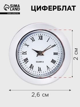 Циферблат для наручных часов, d=2.5 см, LQ377 А, дискретный ход, серебро