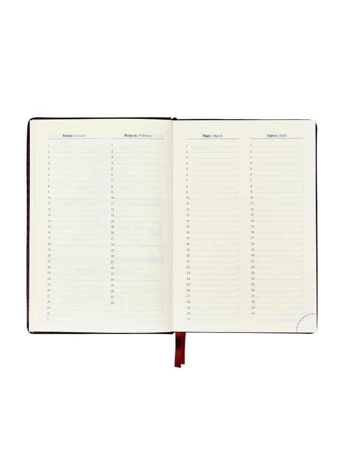 Ежедневник датированный Calligrata, А5, 2026, твёрдая обложка из искусственной кожи «Небраска», 168 листов, бордовый