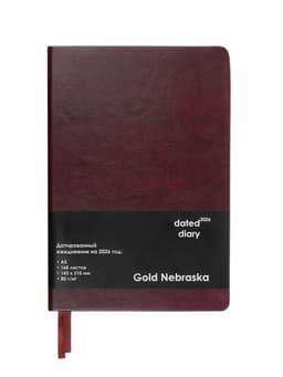 Ежедневник датированный Calligrata, А5, 2026, твёрдая обложка из искусственной кожи «Небраска», 168 листов, бордовый
