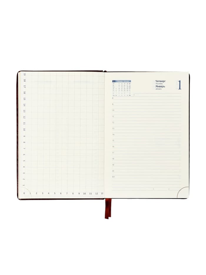 Ежедневник датированный Calligrata, А5, 2026, твёрдая обложка из искусственной кожи «Небраска», 168 листов, бордовый
