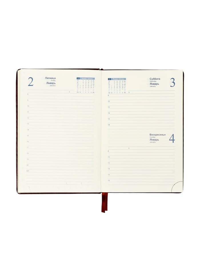 Ежедневник датированный Calligrata, А5, 2026, твёрдая обложка из искусственной кожи «Небраска», 168 листов, бордовый