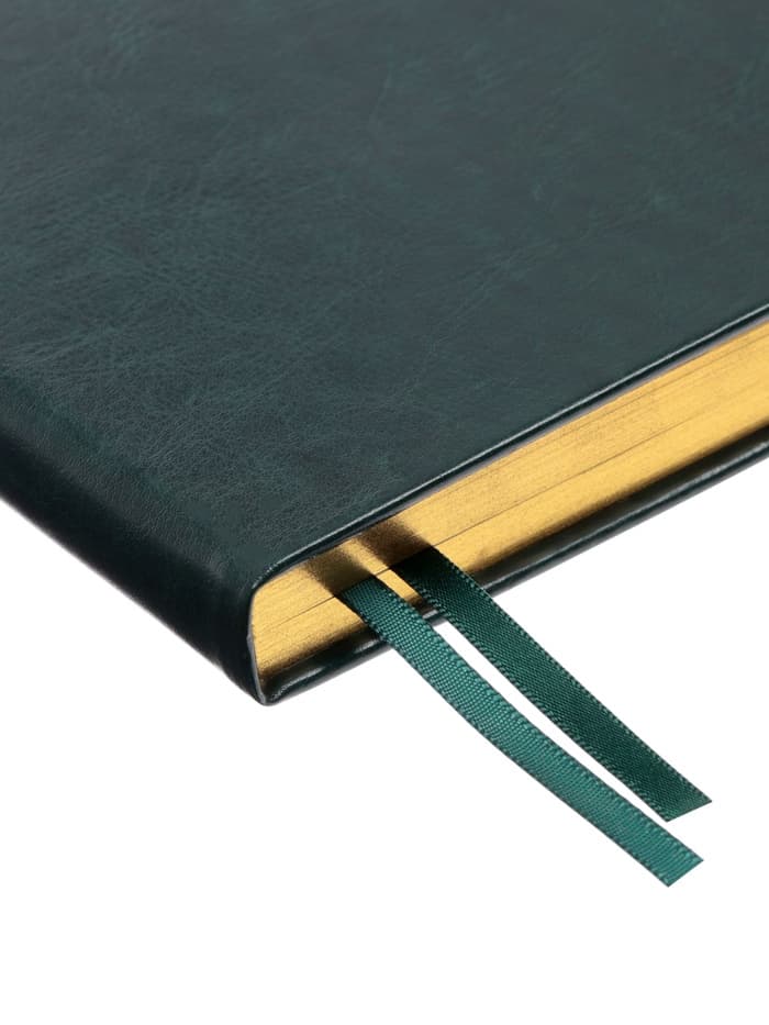 Ежедневник датированный Calligrata, А5, 2026, твёрдая обложка из искусственной кожи «Небраска», 168 листов, зелёный