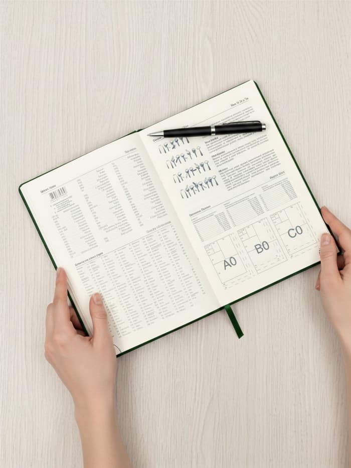 Ежедневник датированный Calligrata, А5, 2026, твёрдая обложка из искусственной кожи «Небраска», 168 листов, зелёный