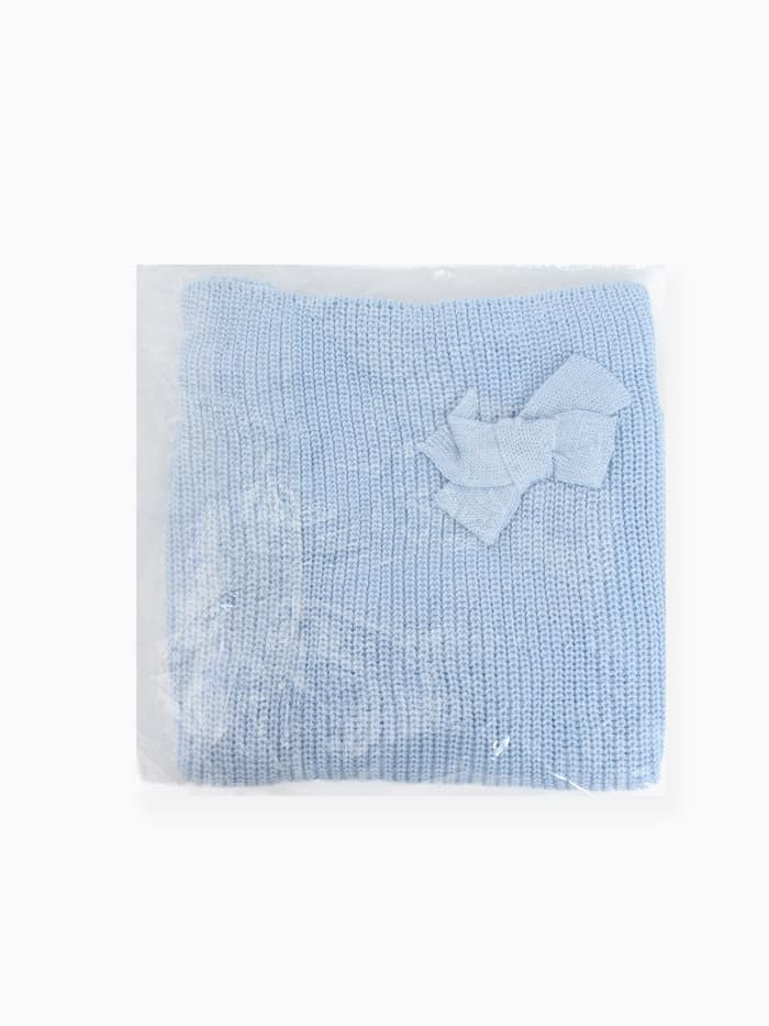 Свитер вязаный для девочки MINAKU: Cozy Winter, голубой, размер 28-30 (98-104 см)