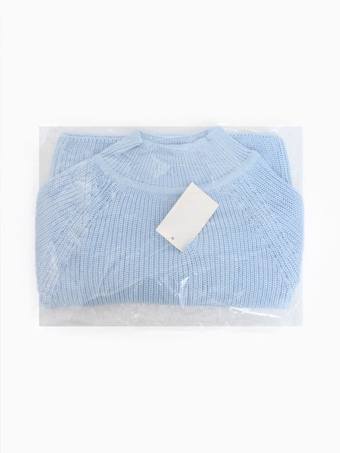 Свитер вязаный для девочки MINAKU: Cozy Winter, голубой, размер 28-30 (98-104 см)