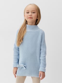 Свитер вязаный для девочки MINAKU: Cozy Winter, голубой, размер 28-30 (98-104 см)