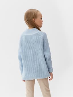 Свитер вязаный для девочки MINAKU: Cozy Winter, голубой, размер 28-30 (98-104 см)