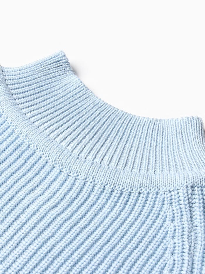 Свитер вязаный для девочки MINAKU: Cozy Winter, голубой, размер 30-32 (110-116 см)