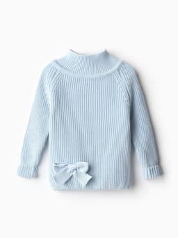 Свитер вязаный для девочки MINAKU: Cozy Winter, голубой, размер 30-32 (110-116 см)