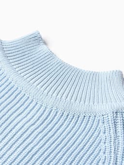 Свитер вязаный для девочки MINAKU: Cozy Winter, голубой, размер 32 (116-122 см)