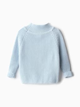 Свитер вязаный для девочки MINAKU: Cozy Winter, голубой, размер 32 (116-122 см)