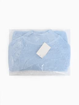 Свитер вязаный для девочки MINAKU: Cozy Winter, голубой, размер 32 (116-122 см)