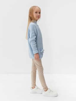 Свитер вязаный для девочки MINAKU: Cozy Winter, голубой, размер 32 (116-122 см)