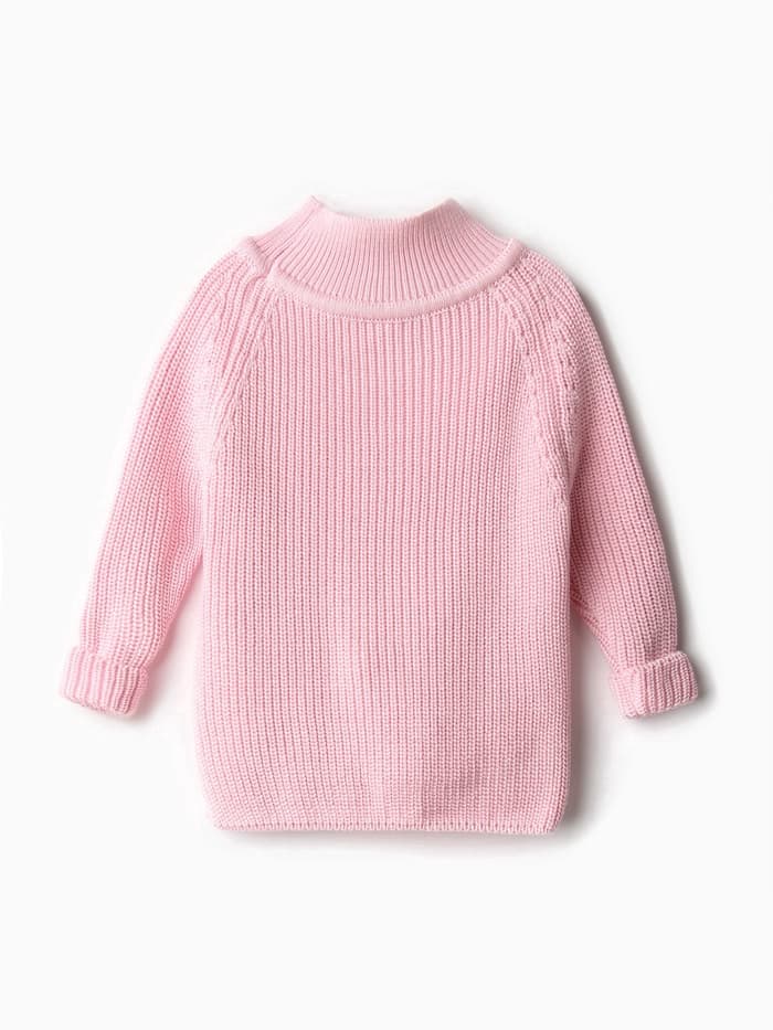 Свитер вязаный для девочки MINAKU: Cozy Winter, розовый, размер 28-30 (98-104 см)
